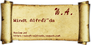 Windt Alfréda névjegykártya